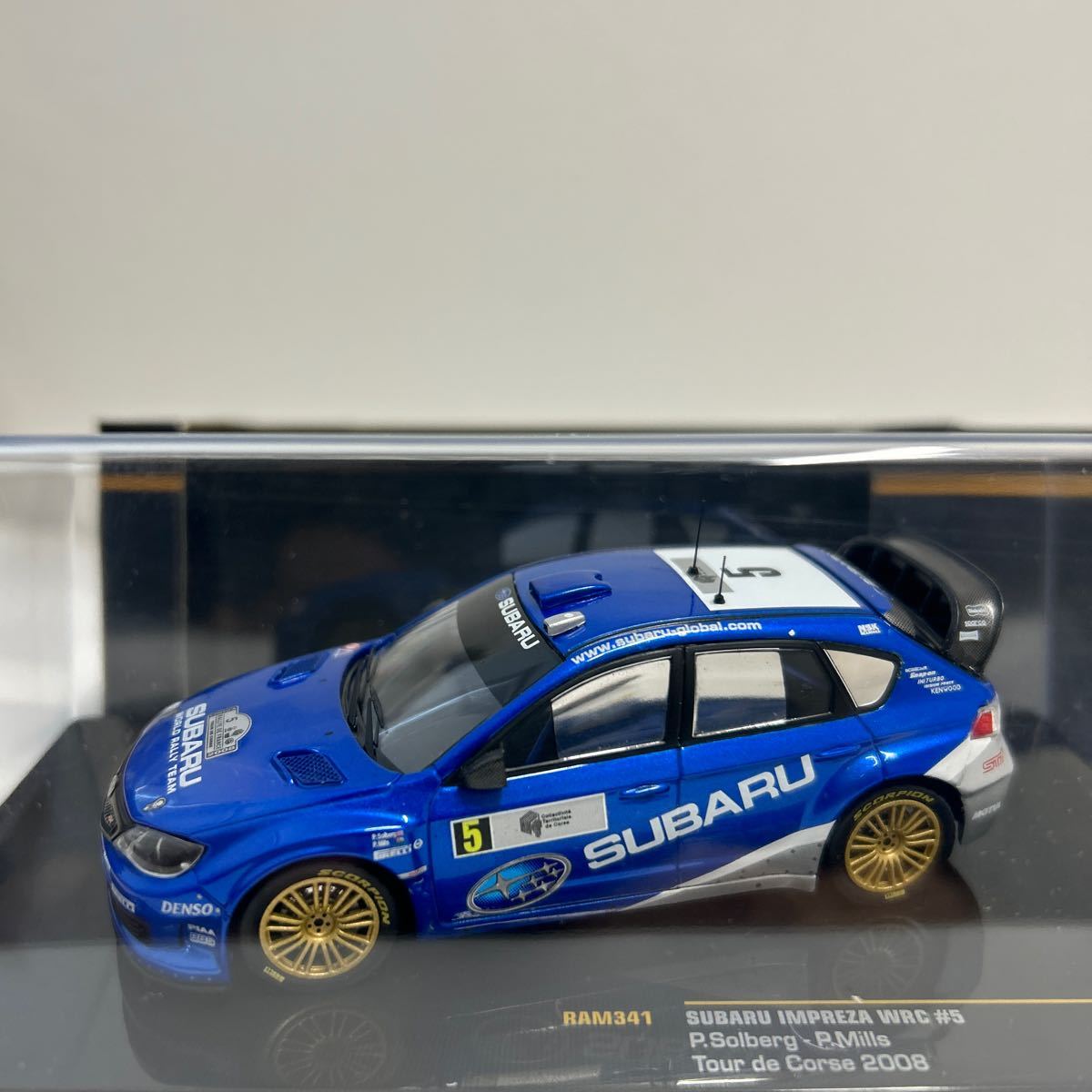 ixo 1/43 SUBARU IMPREZA WRC #5 P.Solberg Tour de Corse 2008 イクソ スバル インプレッサ ソルベルグ ラリー ミニカー モデルカー grb_画像3