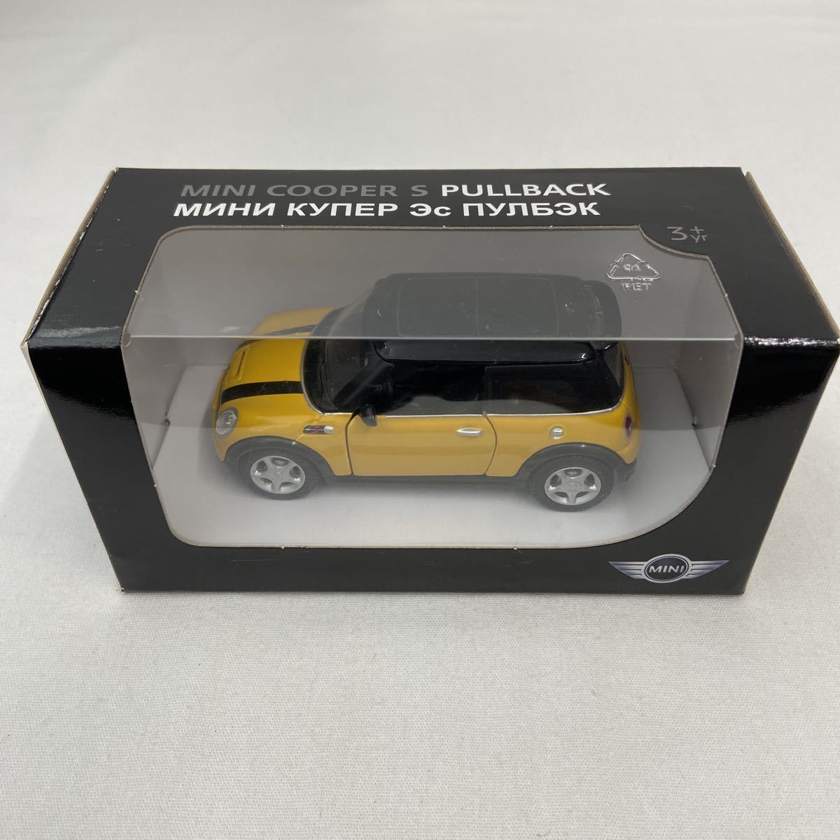 非売品 BMW MINI COOPER S 1/36 ミニクーパーS R56 MF16S 2007 前期型 メローイエロー プルバックカー ミニカー モデルカー_画像2