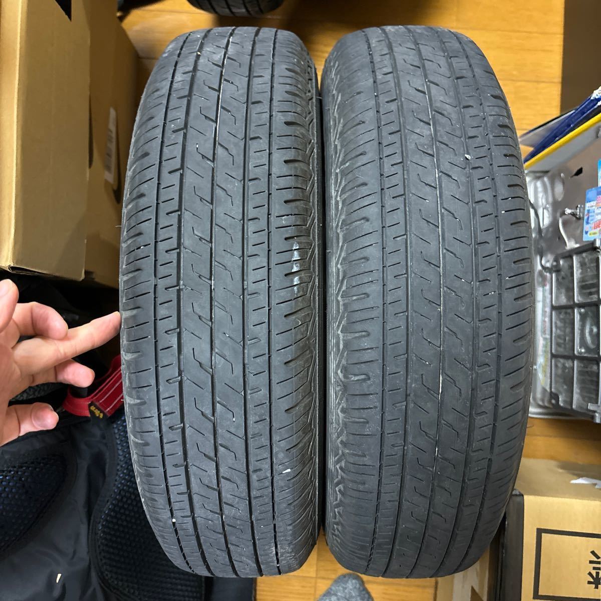 ブリヂストン エコピア R710 145/80R12 P.C.D 100m 4穴 ホンダ純正スチールホイール セット バモス アクティなどに_画像9