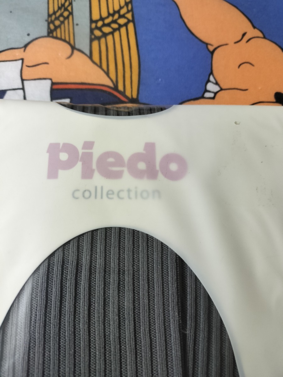 piedo 柄タイツ リブ柄 グレー_画像3