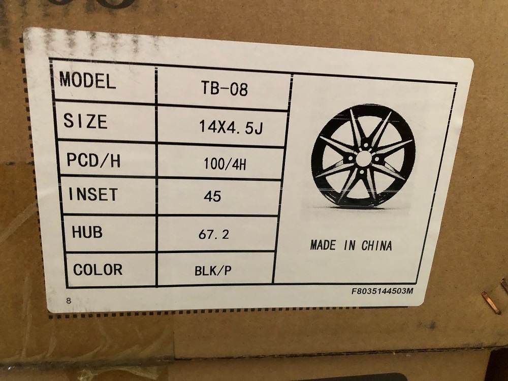 【展示品】BLONKS　TB-08　14ｘ4.5J　100-4H　IN45　ハブ径67.2mm　 4枚セット　軽自動車全般に♪_画像2