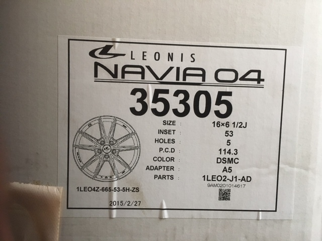 「展示品」weds LEONIS NAVIA04　DSMC　16×6.5J 114.3-5H +53 ハブ径73ｍｍ　4本セット♪_画像2