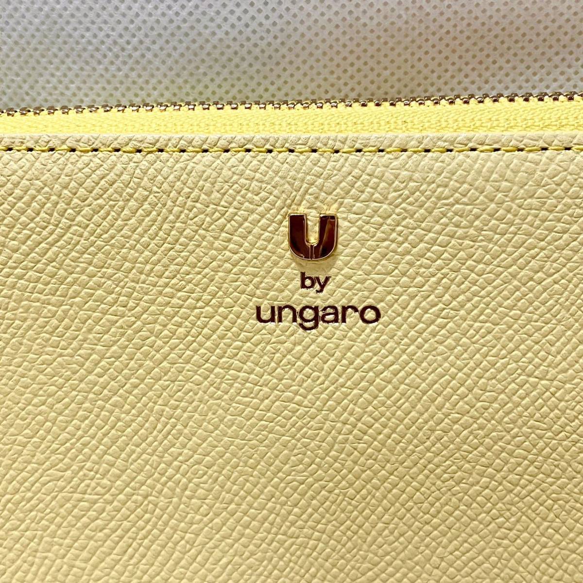 U960 未使用 ウンガロ U by ungaro ラウンドファスナー 財布 長財布 小銭入れ レディース イエロー 正規品_画像4