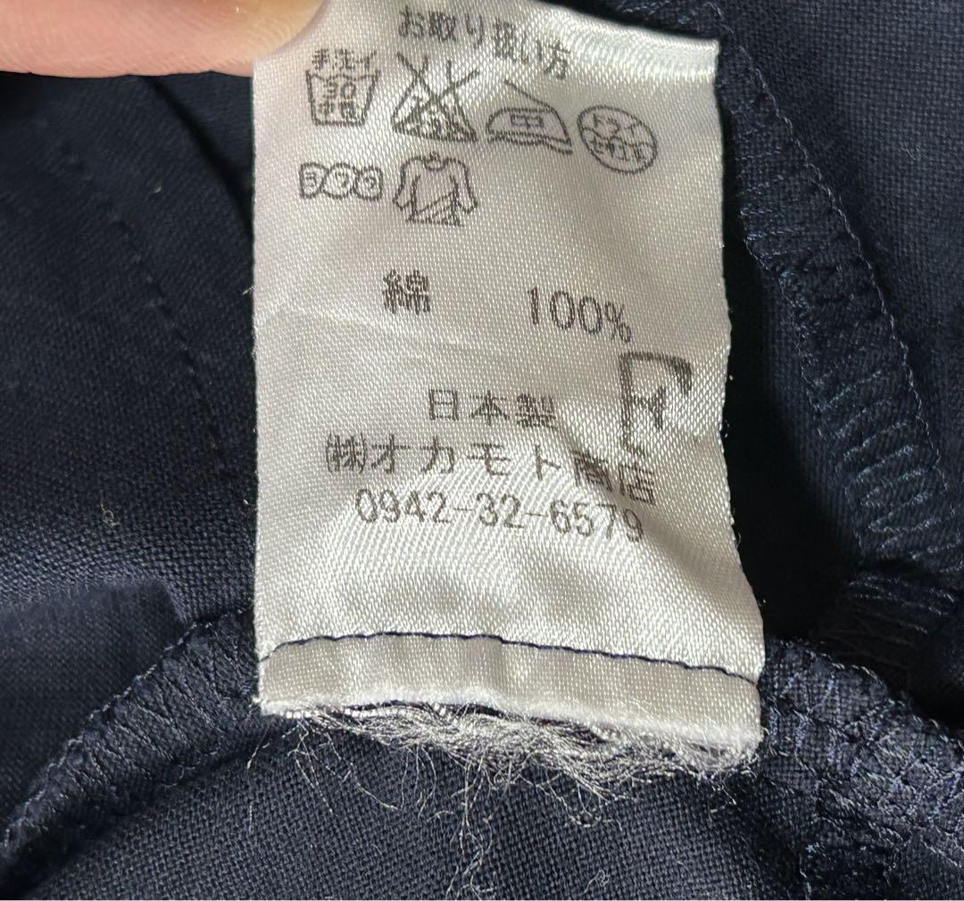 KURUMI クルミ 久留米絣 儀右ヱ門 膝丈ワンピース チュニック ドッキング 紺 袖切替の画像8