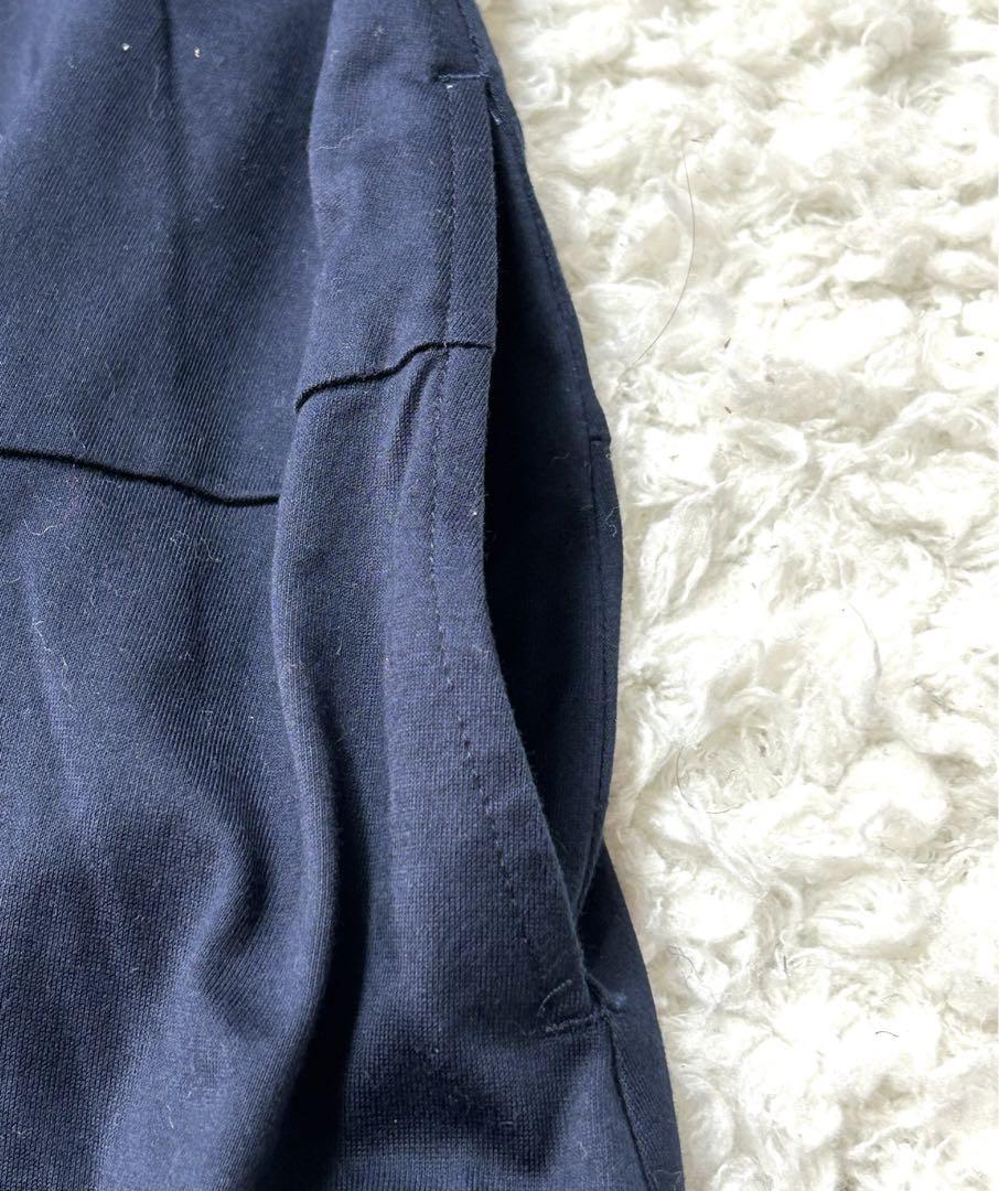 KURUMI クルミ 久留米絣 儀右ヱ門 膝丈ワンピース チュニック ドッキング 紺 袖切替の画像7