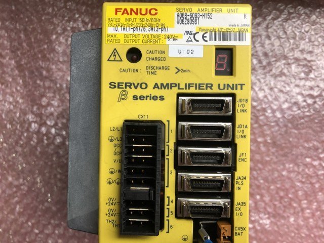 TP240001 サーボアンプ FANUC/ファナック　A06B-6093-H152　横型マシニングセンター 三菱重工業 DCH50から外した。**動作未確認**_画像2