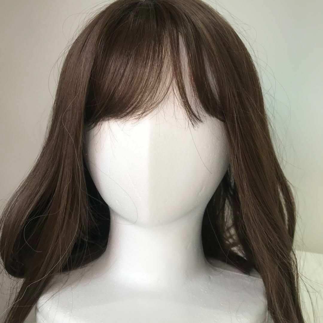 492　ロングストレート　フルウィッグ　　ミディアムヘアー　テカリなし　耐熱　wig 医療用　自然　人気　かつら　コスプレ　変装　女装_画像6