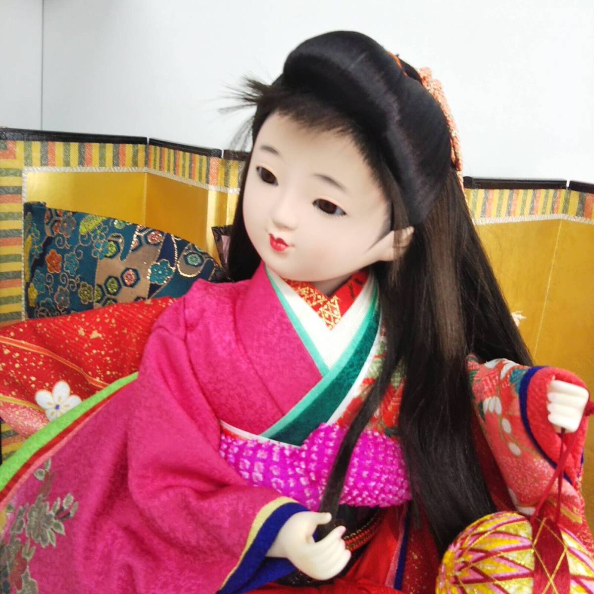 市松人形　ひな人形　着物　　日本人形　高さ約５０cm_画像3