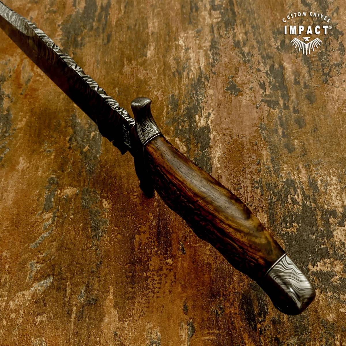 ☆全長42.3cm イギリス IMPACT製 ダマスカス鋼 ナイフ カスタム ☆全長42.3cm イギリス IMPACT製 ダマスカス鋼 ナイフ カスタム