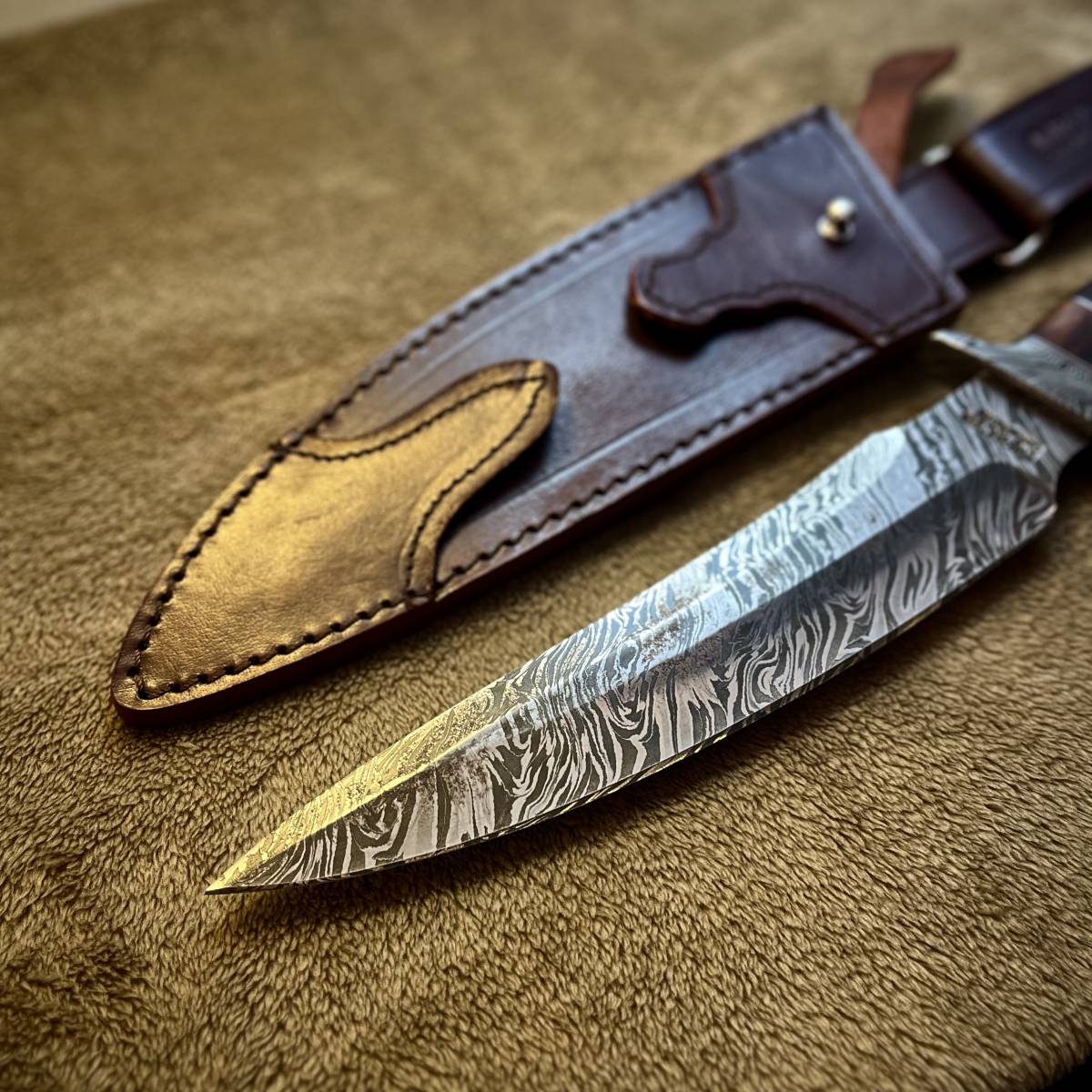 訳あり】☆全長36.6cm イギリス IMPACT製 ダマスカス鋼 ナイフ 訳あり】☆全長36.6cm イギリス IMPACT製 ダマスカス鋼 ナイフ