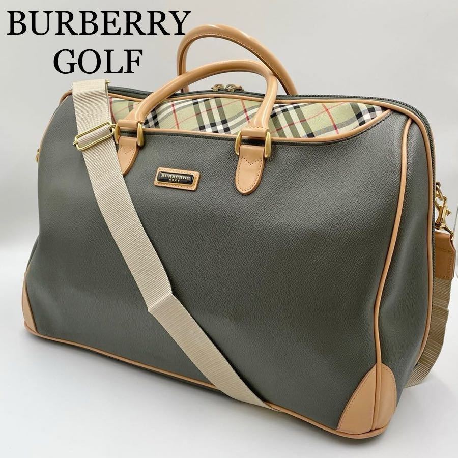 ‼️BURBERRY GOLF ‼️バーバリーゴルフ ボストンバッグ ブラウン 美品】Burberry Golf バーバリー ゴルフ チェック ボストンバッグ