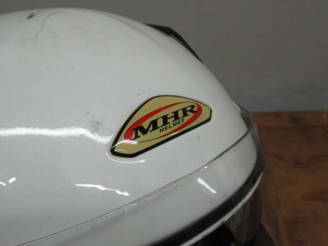 MHR DOT フルフェイス ヘルメット オートバイ バイク Lサイズ ホワイト 管理6R0118B-F3_画像2