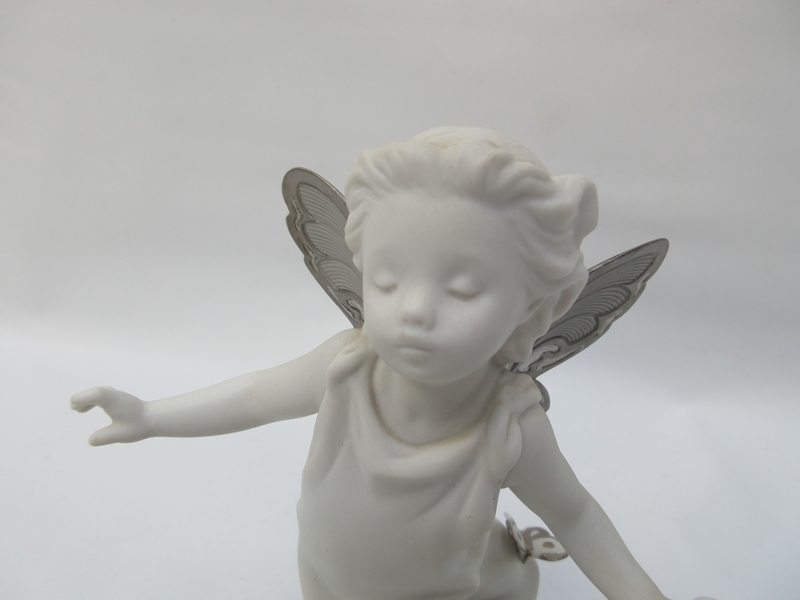 LLADRO 置物■蝶の妖精 Butterfly Wings[h約23cm] ハンドメイド スペイン ■磁器(ポーセリン) 天使 紙箱入り №9393■_画像6