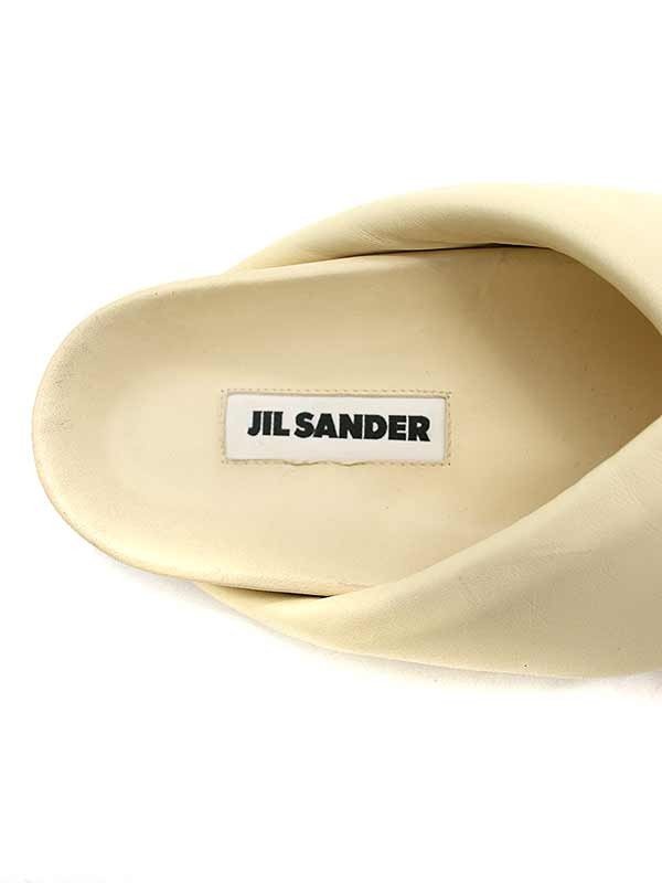 JIL SANDER ジルサンダー レザークロス スライドサンダル アイボリー 39 ITH5S9WLF99J_画像5