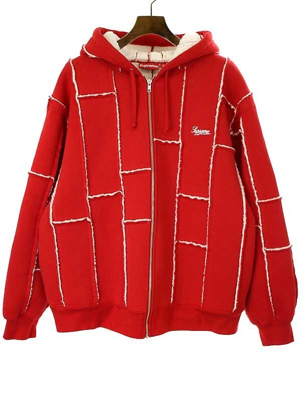 Supreme Supreme 23AW Faux Shearling Zip Up Hooded Sweatshirt Parker красный L ITEE25T1UVF4
