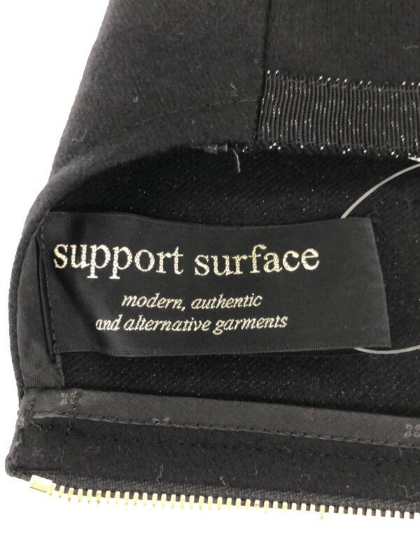 SUPPORT SURFACE サポートサーフェス アシンメトリーベルテッドウールワンピース ブラック S ITA107Y8CFTW_画像3