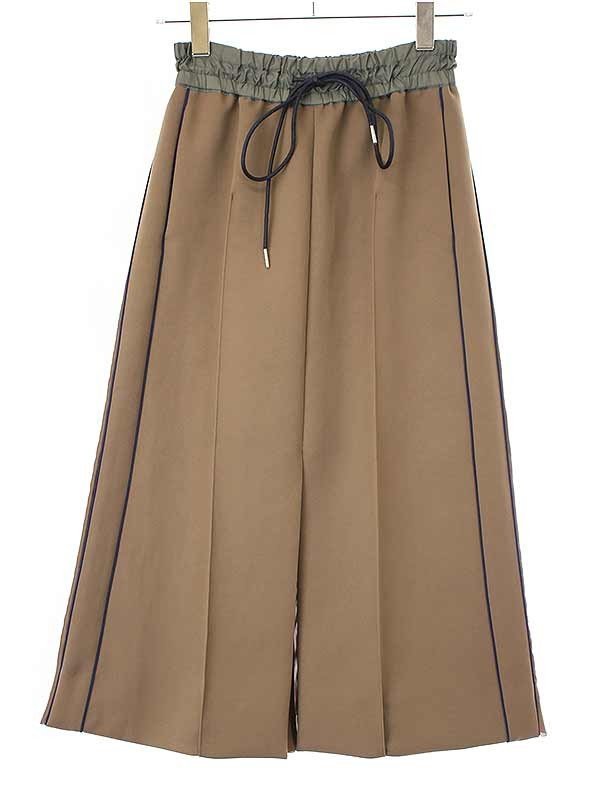 sacai サカイ 22AW Technical Jersey Skirt テクニカルジャージープリーツスカート 22-06185 ブラウン 0 ITIKCU0G931G