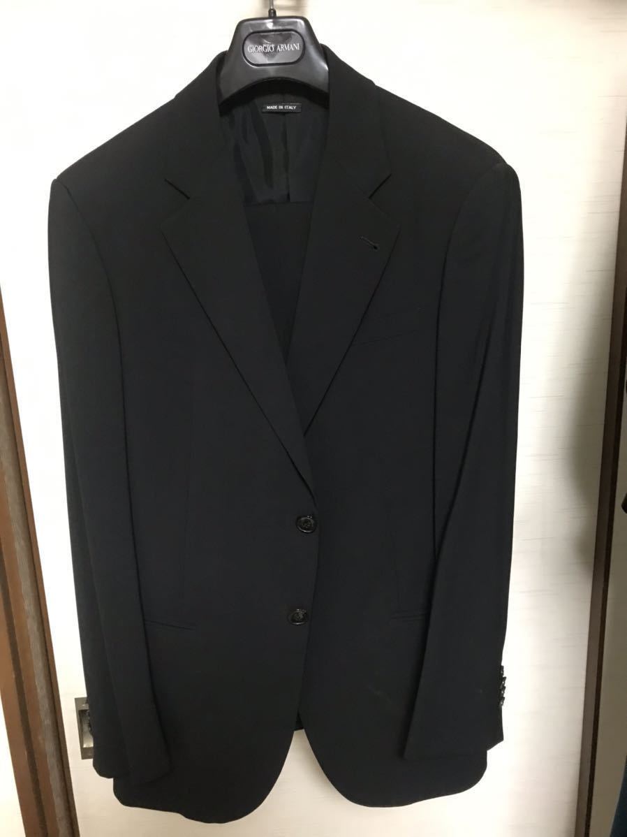 【美品】ジョルジオアルマーニ GIORGIO ARMANI　ヴァージンウール　スーツ セット　セットアップ　黒　ブラック_画像1