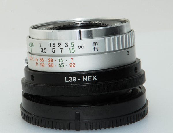 【改造レンズ】HEXANON F2.8 38mm 【コニカC35】をSONY Eマウントレンズに改造（絞り開放のみ）_画像2