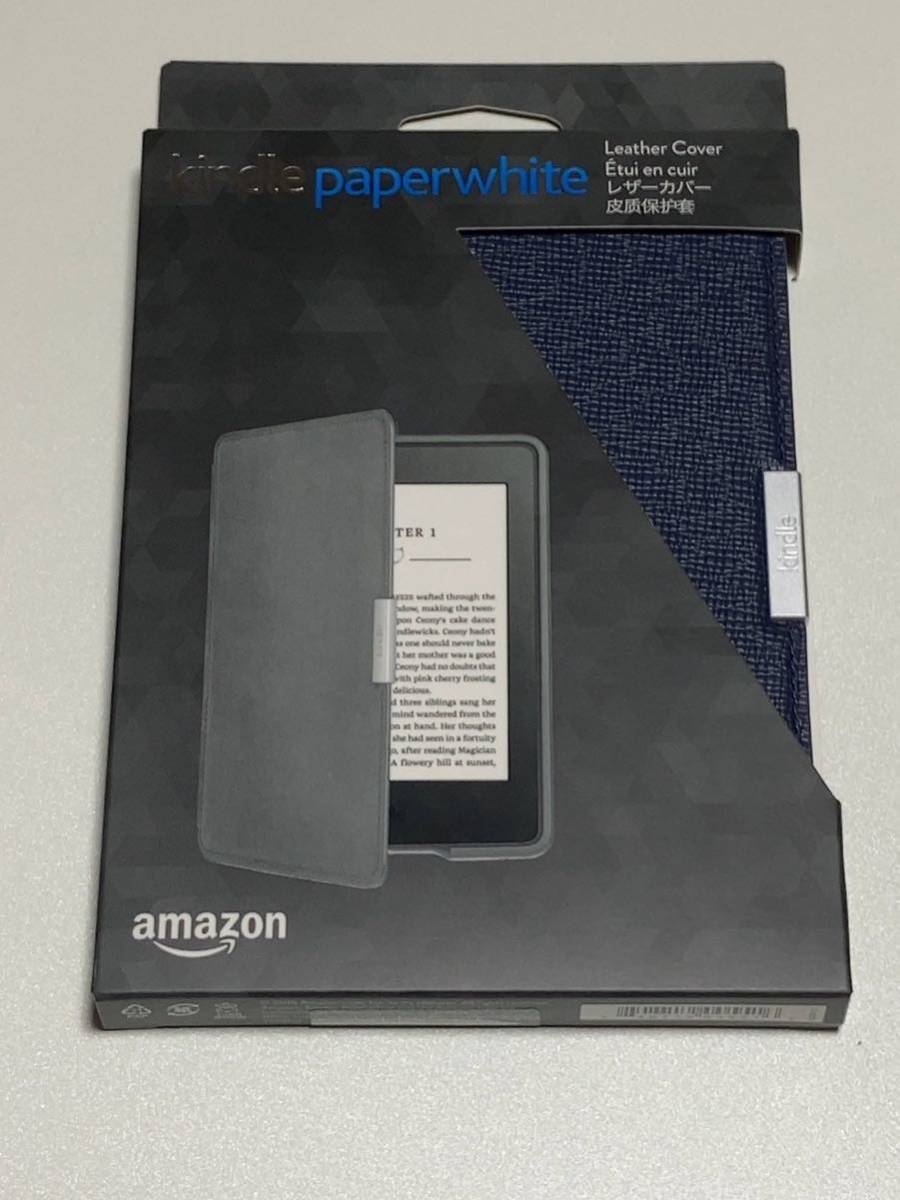 未開封 Amazon Kindle Paperwhite用レザーカバー、ミッドナイトブルー 【Kindle Paperwhite(第5世代、第6世代、第7世代、マンガモデル)専用_画像1