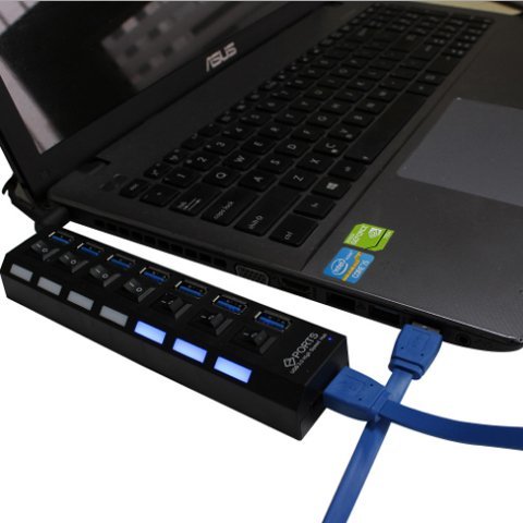 USB 3.0 ハブ 電源付き 7ポートセルフパワー 独立個別スイッチ usbコンセント 高速 バスパワー acアダプター 軽量 持ち運びに便利_画像4