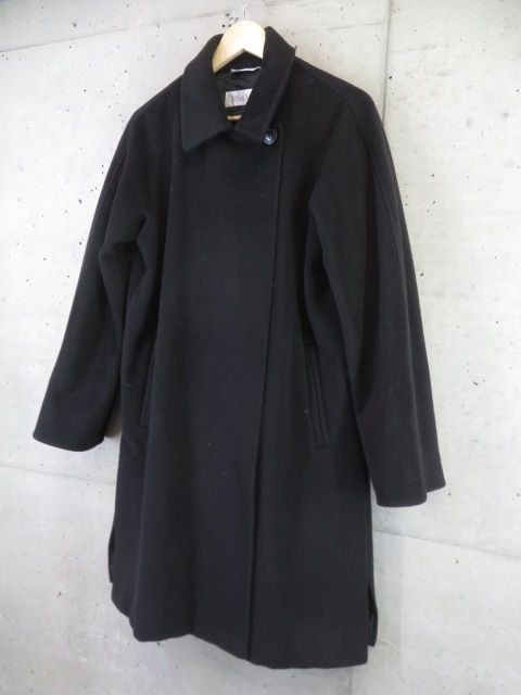 010m21◆イタリア製◆カシミヤ混◆Max Mara マックスマーラ 白タグ ウール ロングコート 42/ブラック黒/ジャケット/テディベア/マキシ_画像2