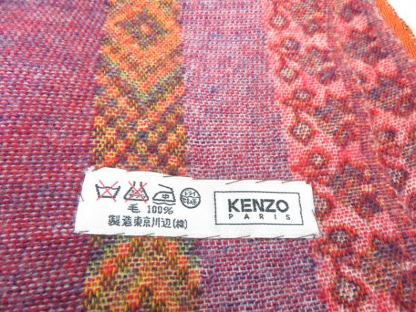 [ стоимость доставки 300 иен возможно ]002m95* прекрасный товар *KENZO PARIS Kenzo Париж s ткань рисунок шерсть muffler /neitib/ жакет / женский женщина женщина 