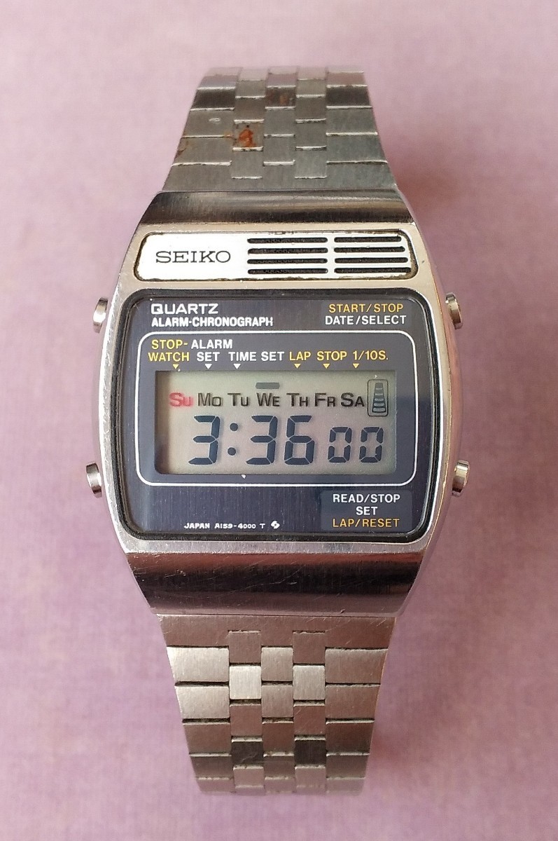 セイコー SEIKO QUARTZ ALARM・CHRONOGRAPH A159-4000-G_画像8