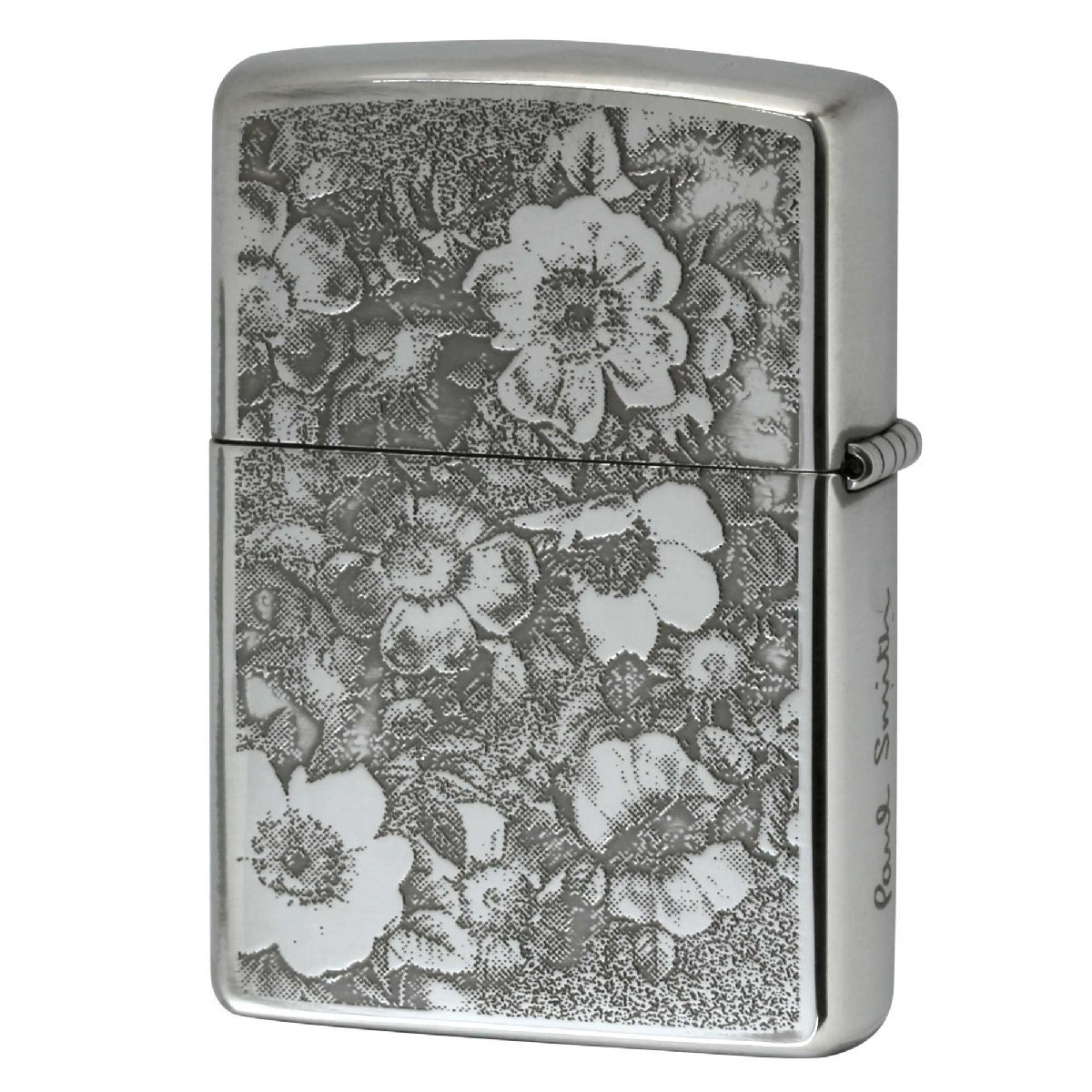 絶版/ヴィンテージ Zippo ジッポー 中古 2004年製造Paul Smith エッチング両面 花柄 [B]使用感ありやや傷汚れあり_画像2