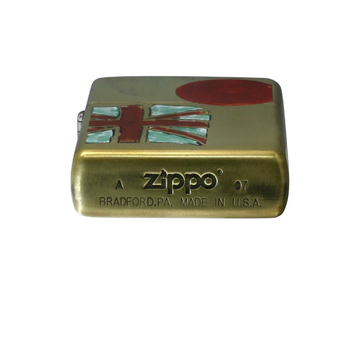 絶版/ヴィンテージ Zippo ジッポー 中古 2007年製造Paul Smith 真鍮 プリント 日本＆英国旗 [A]使用感少なく状態が良い_画像8