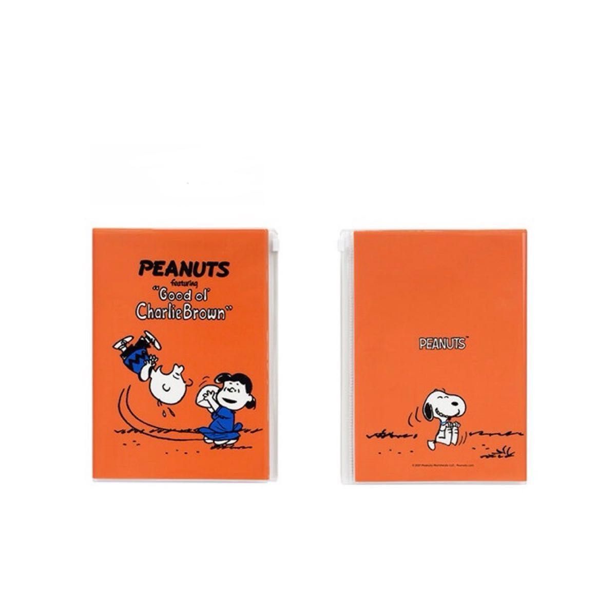 【PEANUTS スヌーピー 】カバー付ノート（２冊）ファスナー・ポケット付　スケジュール帳　家計簿　レシピ帳　新学期　韓国文具