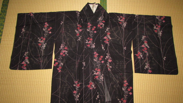 ( старый дом * поставка со склада )( старый ткань *. летний кимоно *.. цветок узор ) ценный * редкий товар 