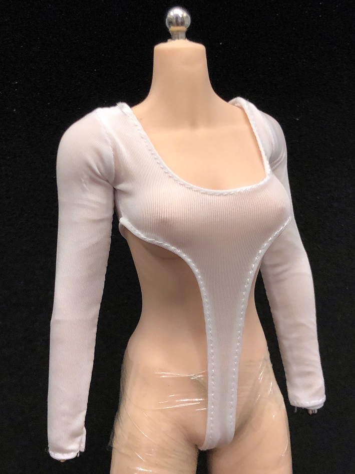  postage 84 jpy ) white 1/6 long tanker body suit woman high leg clothes ( inspection DAMTOYS VERYCOOL TBleague phicen hot toys JIAOUDOLL figure 
