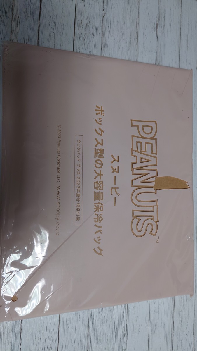 #200-2 cookpad plus（クックパッド プラス）2023年夏号付録 PEANUTS スヌーピー ボックス型の大容量保冷バッグ 240120_画像3