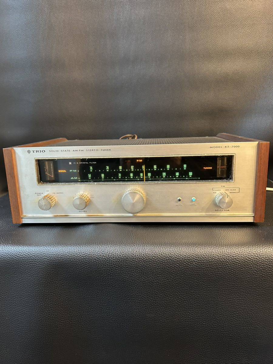 A57ジャンク1円スタートTRIO トリオ ステレオチューナー SOLID STATE AM FM STEREO TUNER KT-7000_画像2