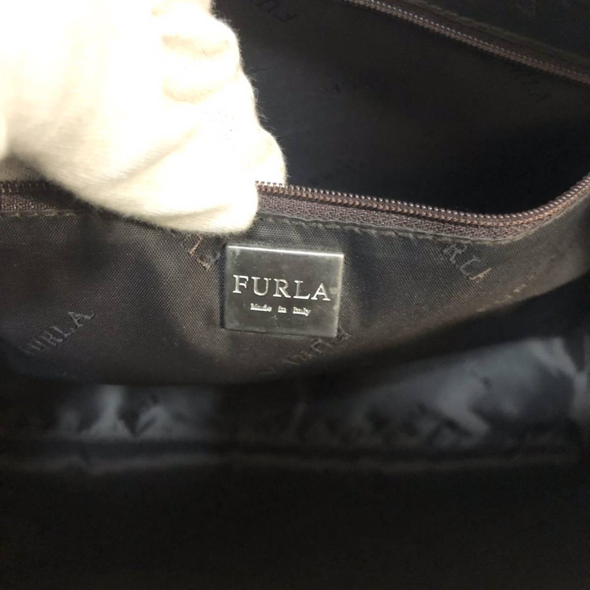 1円【極美品】フルラ FURLA ブリーフケース ビジネスバッグ ショルダー 2way メンズ 大容量 A4 書類かばん ブラウン レザー 本革 ロゴあり_画像9