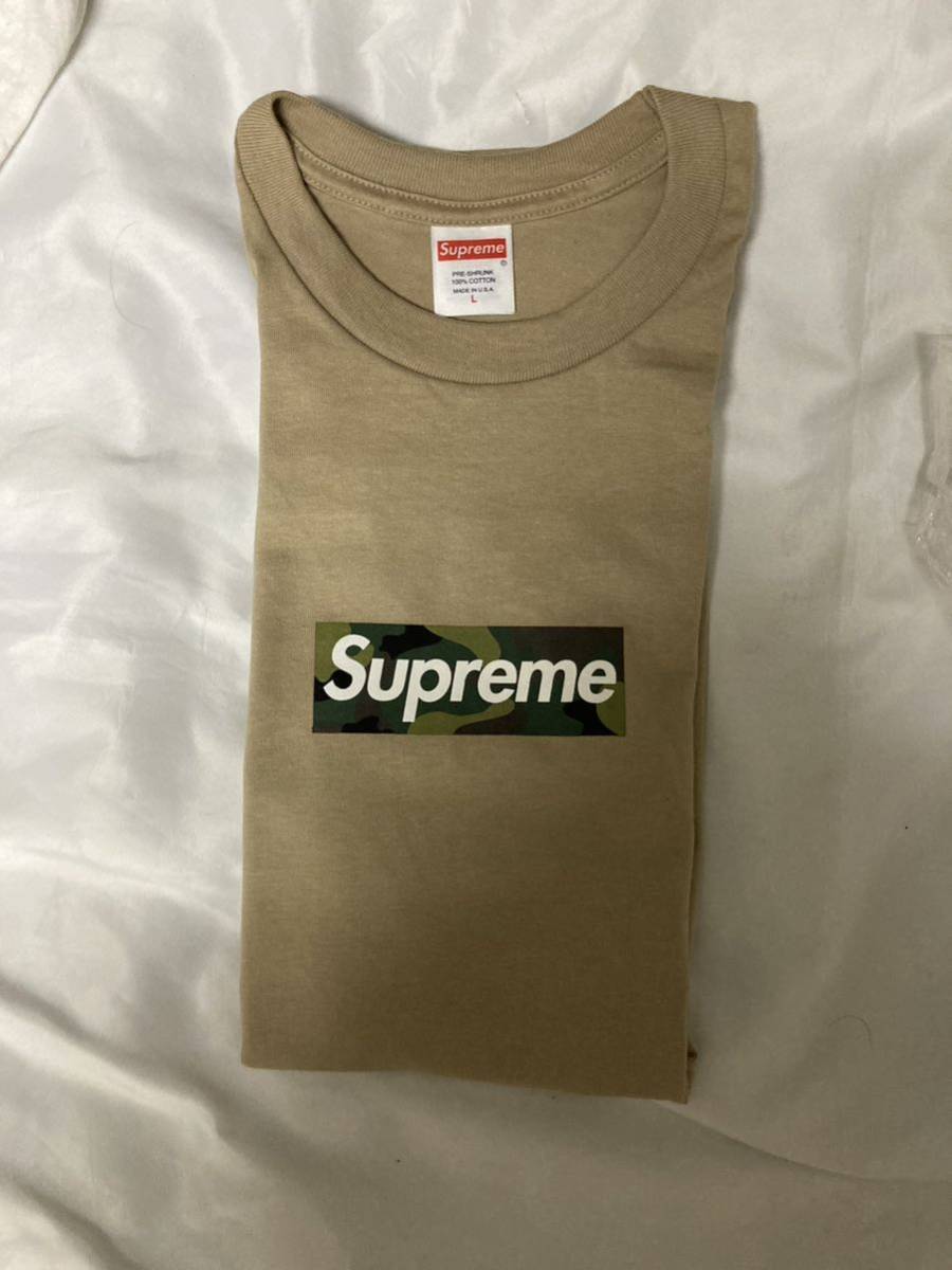 Supreme Box Logo Tee Khaki L 送料無料 ボックスロゴ シュプリーム