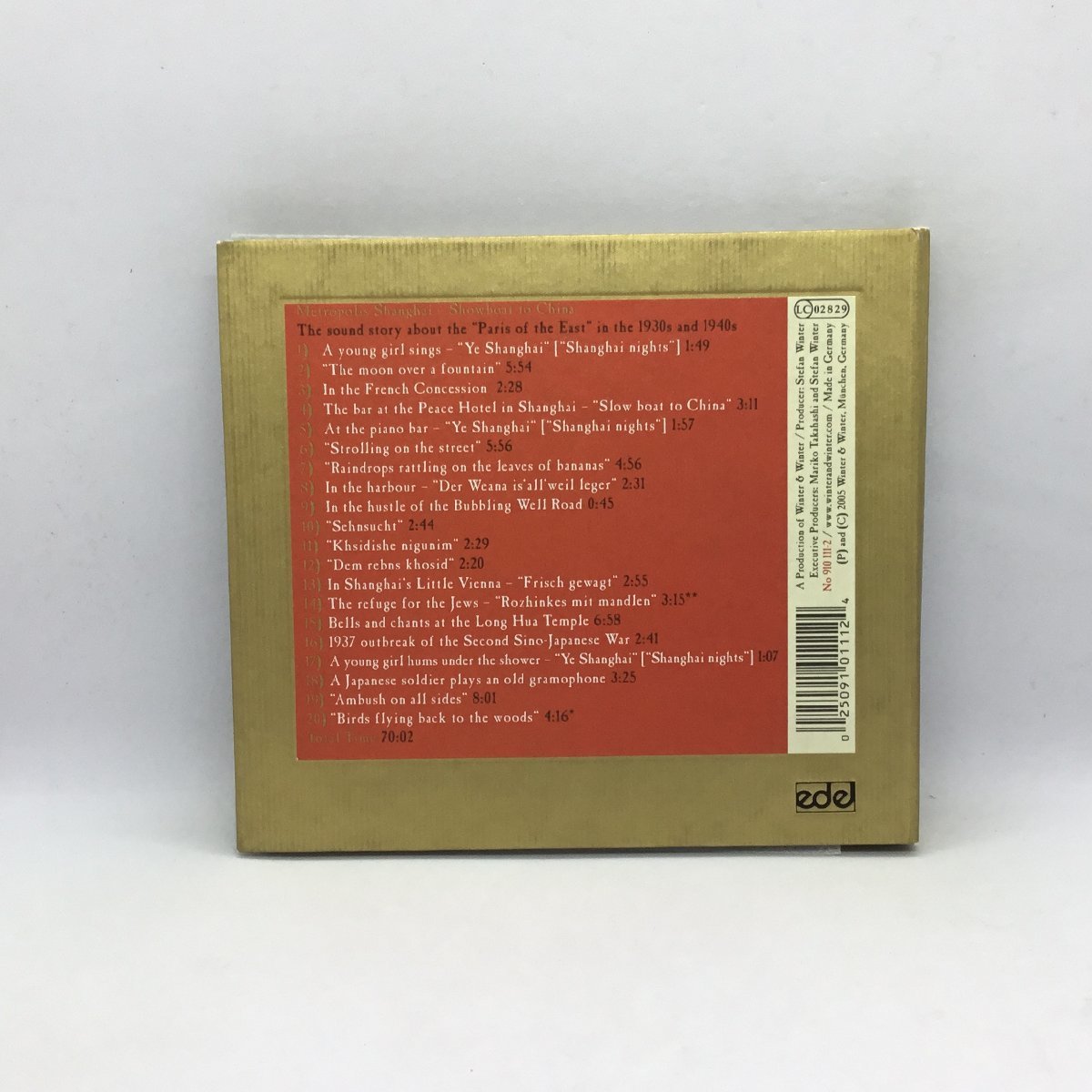 V.A. /METROPOLIS SHANGHAI - SHOWBOAT TO CHINA メトロポリス 上海 (CD) Winter & Winter 910 111-2 Music Edition_画像2