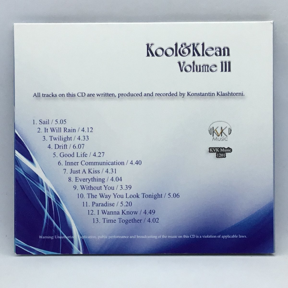 CD-R ◇ クール&クリーン / ヴォリューム・スリー　(CD) KVK1201　KOOL & KLEAN / VOLUME III_画像2