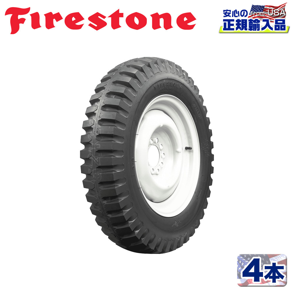 [Firestone Military(ファイアーストーン ミリタリー)正規品]ゲタ山 ゲタタイヤ 6.00－16 6PR 4本セット バイアス/FIR-MIL600-16_画像1