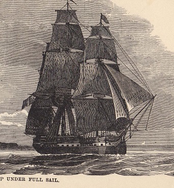 1880年代　アンティークプリント　イギリス　帆船　海　_画像2