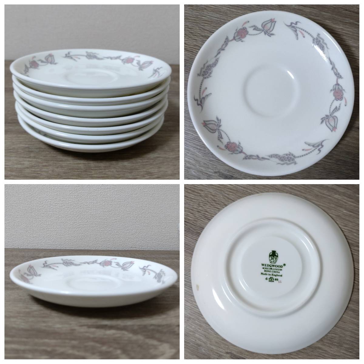 【希少品！！】レア ウェッジウッド WEDGWOOD METALLISED INSIGNIA HOTELWARE ティーカップ ソーサー プレート 一輪挿し ミルクポット 海外_画像5