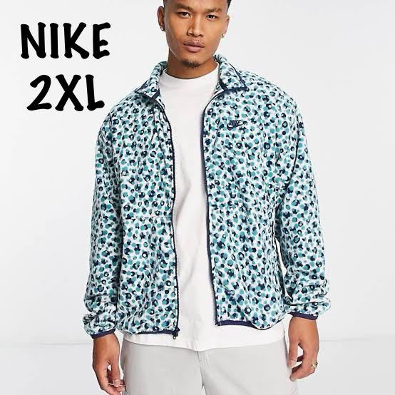 2XL 新品 NIKE ナイキ メンズ フリース フリースジャケット フルジップ クラブ ドット NIKE M CLUB+PLR JKT DOT 定価9350円 青_画像1