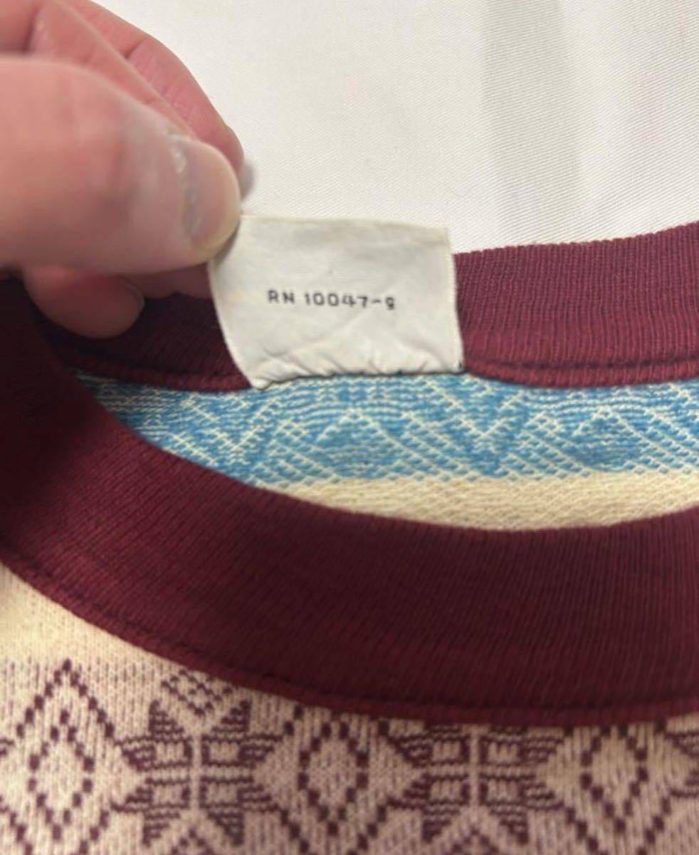60s 70s JCPenny ジャガード カットソー ビンテージ アメリカ製 アメリカ シャツ ロンT タウンクラフト TOWN CRAFT 柄 tシャツ スウェットの画像4
