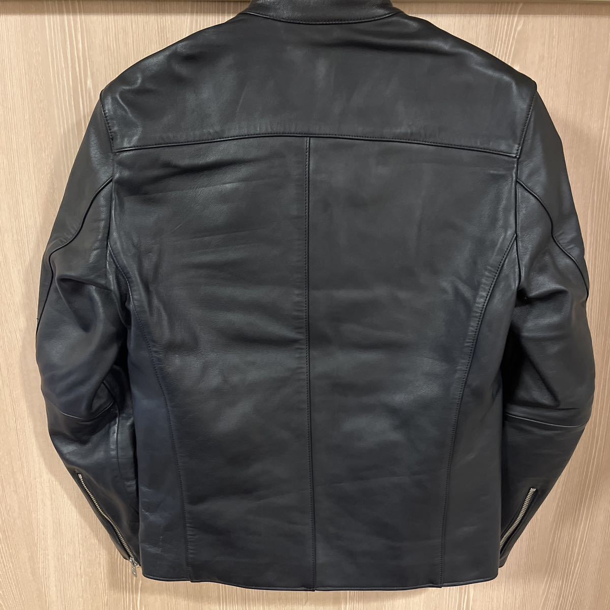 極美品 LIDnM 羊革 ラムレザー シングルライダースジャケット ブラック