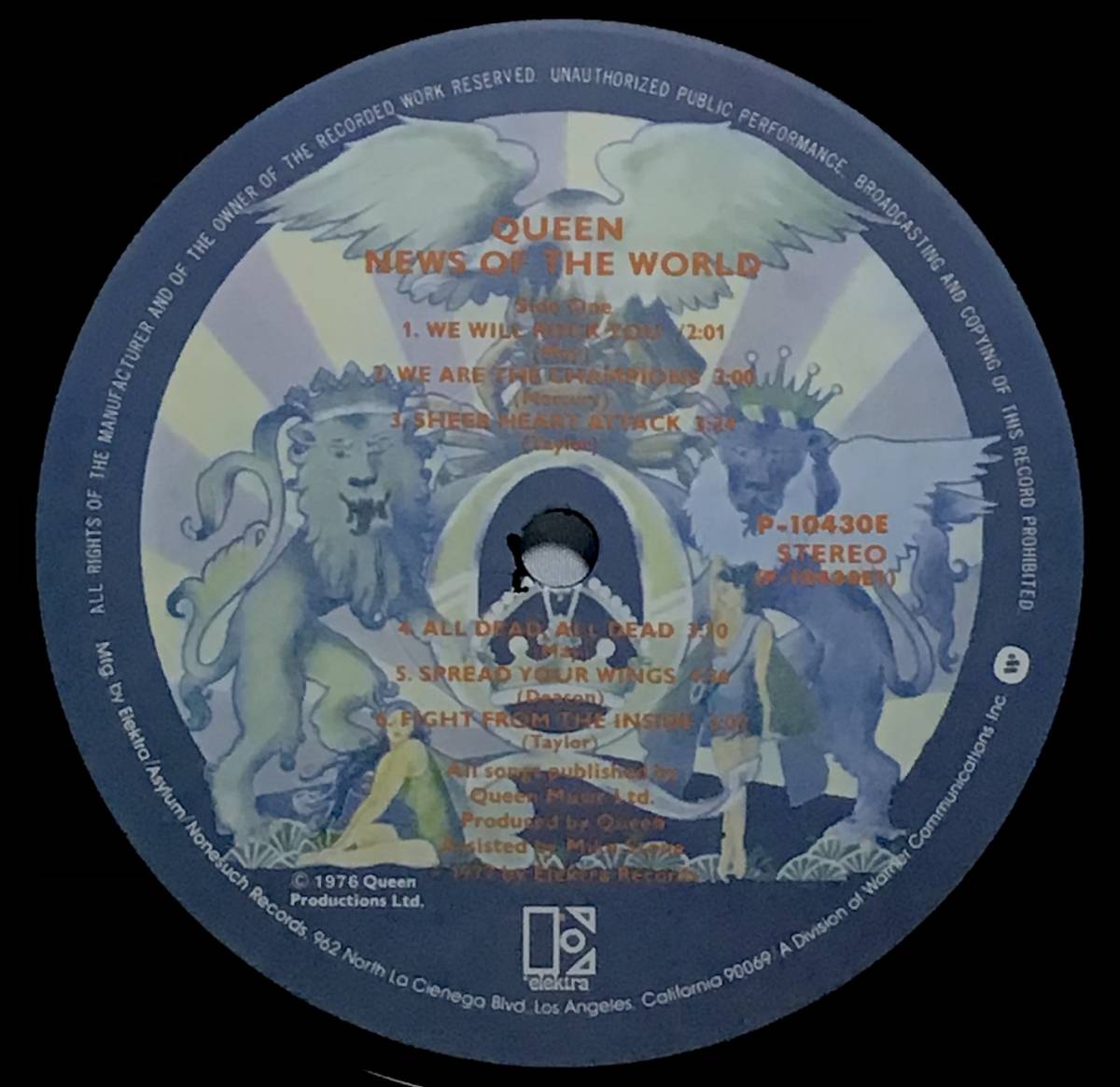 【日LP帯】 クイーン QUEEN / 世界に捧ぐ NEWS OF THE WORLD / 1977 日本盤 LPレコード 見開きジャケット P-10430E 試聴済_画像7