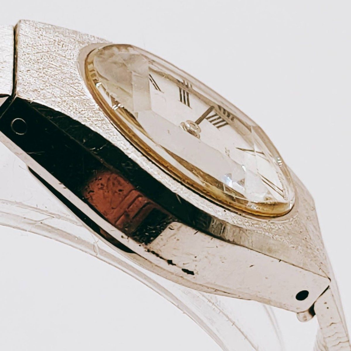 CITIZEN シチズン 7020 腕時計 アナログ 2針 青文字盤 シルバー基調 時計 とけい トケイ　ヴィンテージ