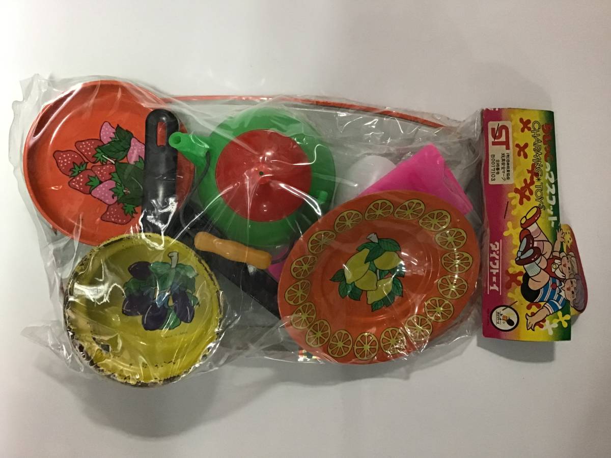  that time thing Daiwa toy ... that mascot junk playing house tin plate Showa Retro rare made in Japan unopened 