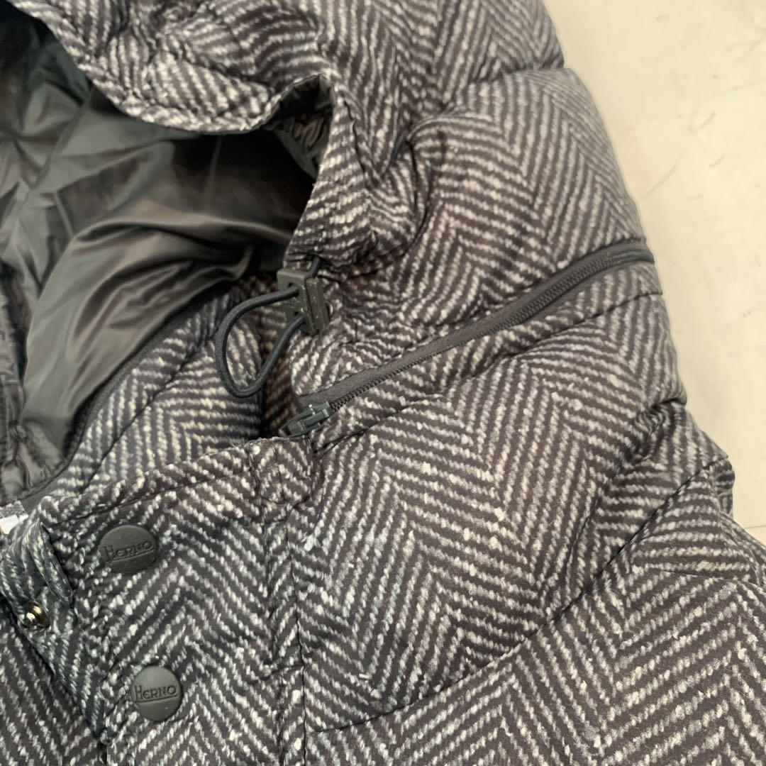 美品 HERNO ダウンジャケット ナイロン 総柄 メンズ サイズ48 美品 HERNO ダウンジャケット ナイロン 総柄 メンズ サイズ48