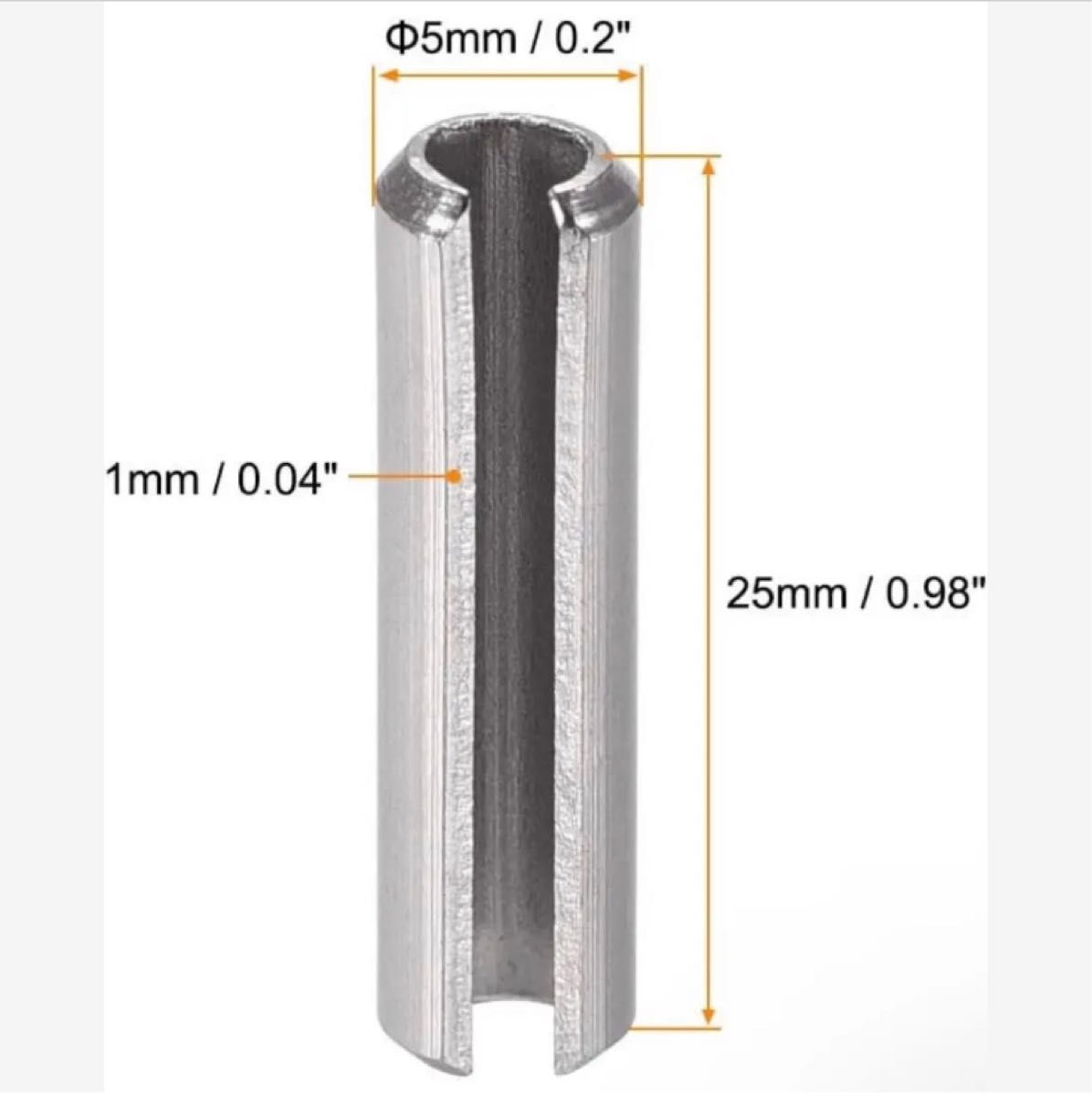 uxcell スプリットスプリングロールダボピン 304ステンレス鋼 無地仕上げ 50個 m5 x 20mm